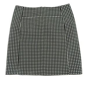 ANN TAYLOR LOFT Black with polka dots lined skirt